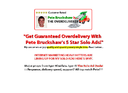 cheap Pete Bruckshaw Solo Ad Top Tier 100 Clicks