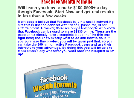 cheap Facebook Wealth Formula Earn $500+A Day