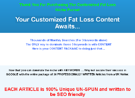cheap Customized Fat Loss Articles