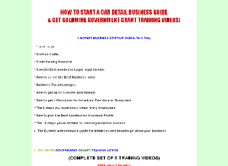 cheap How to start a Car Detail business Guide & Get Grant Money Now! Training Videos