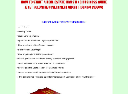 cheap How to start a REAL ESTATE INVESTING business Guide & Get Grant Money Now! Training Videos