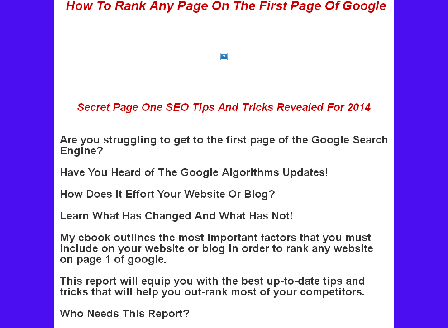 cheap The Ultimate Secret Page One SEO Tips And Tricks For 2014
