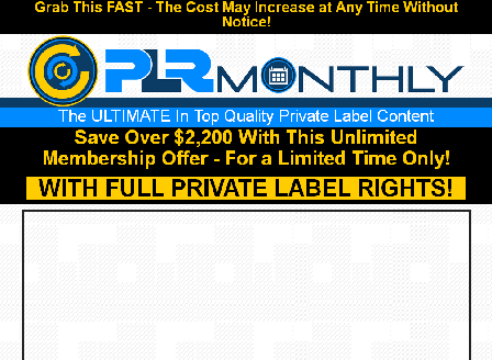 cheap *PLR Monthly* Unlimited Membership Special *Discount*