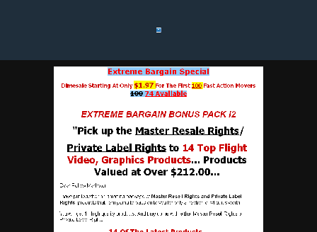 cheap Extreme Bargain 12