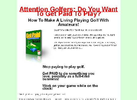 cheap Get Paid to Play Golf!!