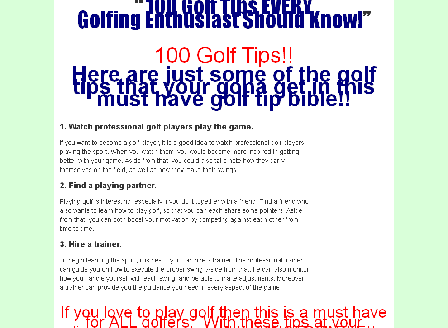 cheap 100 Best Golfing Tips!!