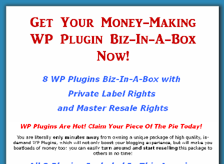 cheap 8 WP Plugins Biz-In-A-Box PLR MRR
