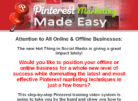 cheap Pinterest Marketing Made Easy Video Training
