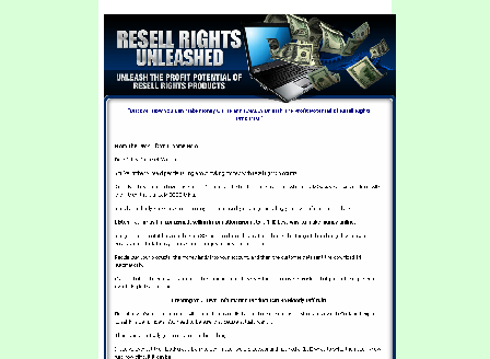 cheap Resell Rights Unleashed Comes with Master Resale Rights!