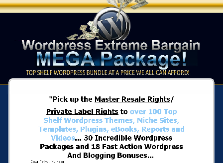 cheap WordPress Extreme Bargain Mega Package