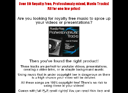 cheap Royalty Free Music - Professional Music Tracks - Full PLR Resell Rights