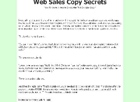 cheap Web Sales Copy Secrets