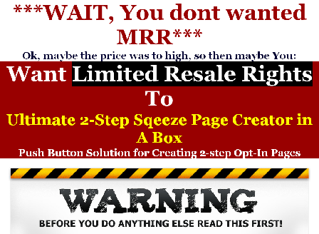 cheap RR Ultimate 2-Step Sqeeze Page Creator in A Box
