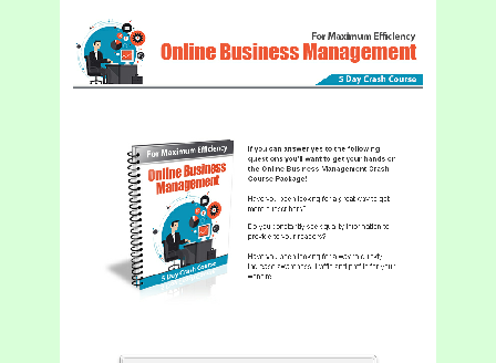 cheap Online Business Management Crash Course Comes with Private Label Rights!