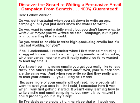 cheap Discover the Secret to Writing a Persuasive Email Campaign From Scratch . . . 100% Guaranteed!