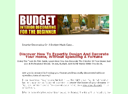 cheap Budget Interior Decorating for the Beginner Comes with Private Label Rights