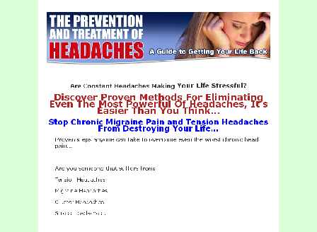 cheap Prevention and Treatment of Headaches
