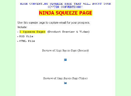 cheap Ninja Squeeze Page