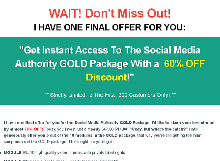 cheap Social Media Authority Gold - 5 Module Special