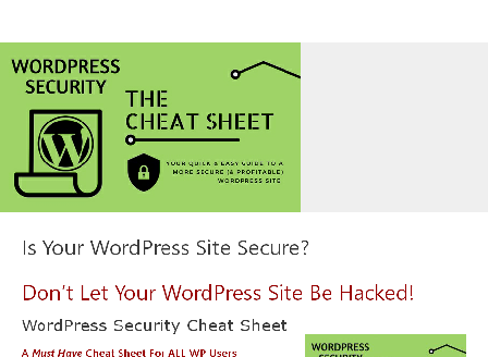 cheap WordPress Security Cheat Sheet