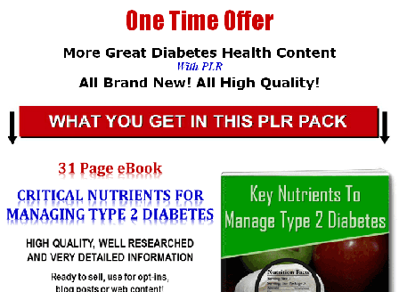 cheap [New/Quality]Nutrition & Natural Medicine For Type 2 Diabetes PLR OTO