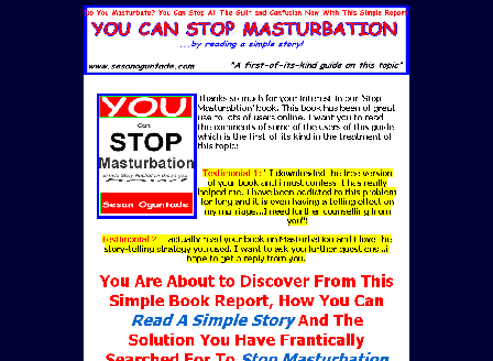 cheap You Can Stop Masturbation...A Simple Story Illustration Shows You How!