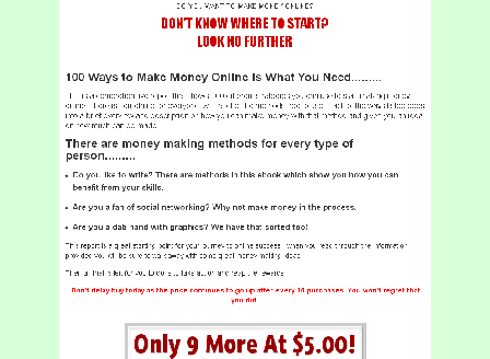 cheap 100 Ways to Make Money Online
