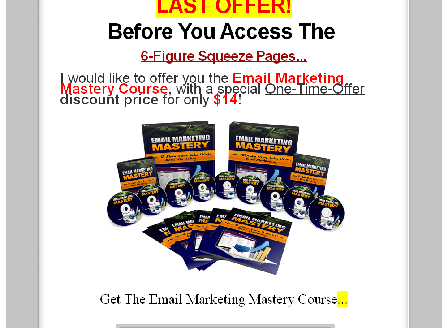 cheap 6-Figure Squeeze Pages + OTO3 Email Marketing Master Course