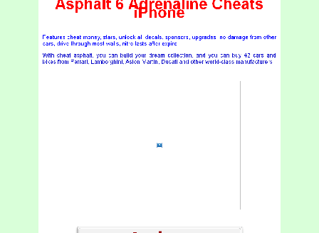cheap Asphalt 6 Adrenaline Cheats iPhone