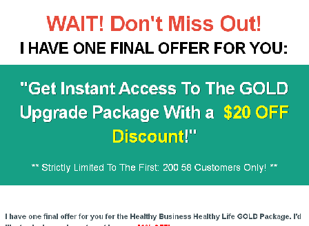 cheap Healthy Business, Healthy Life - Gold Pack