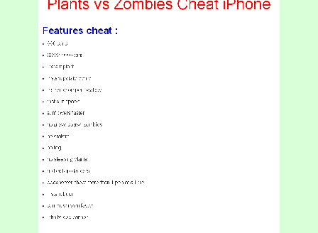 cheap Plants vs Zombies Cheat iPhone