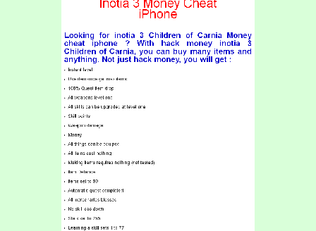 cheap Inotia 3 Money Cheat iPhone