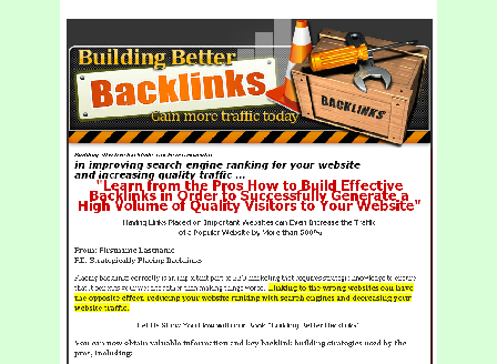 cheap Building Better Backlinks Comes with Master Resale/Giveaway Rights!