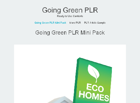 cheap Going Green PLR Mini Pack
