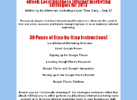 cheap Local Business Internet Marketing Strategies for 2013