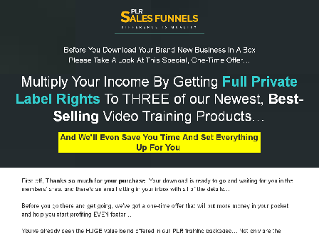 cheap PLR Sales Funnels - Combo Package - Upsell