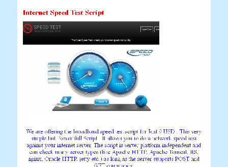cheap Internet Speed Test Script