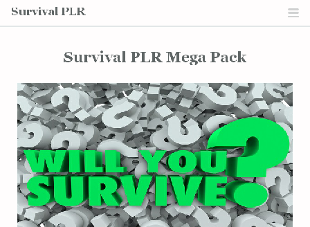 cheap Survival PLR Bundle