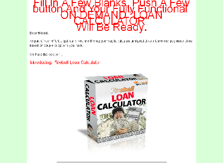 cheap Loan Calculator  Comes with Master Resale Rights