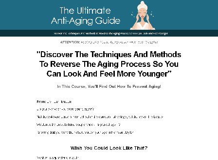 cheap The Ultimate Anti Aging Guide
