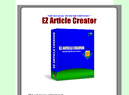 cheap EZ Article Creator Comes with Master Resale/Giveaway Rights!