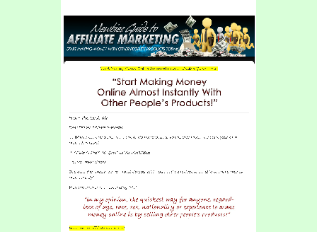 cheap Newbies Guide To Affiliate Marketing Comes with Master Resale Rights!