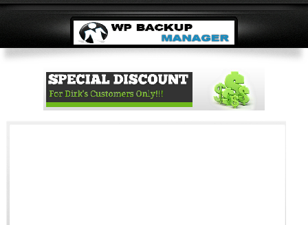 cheap WP Backup Manager - Customer Special