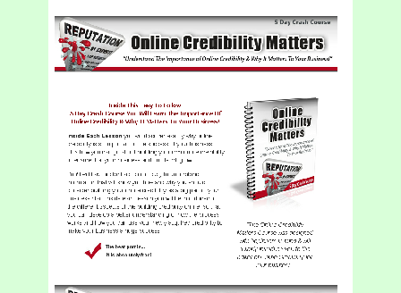 cheap Online Credibility Matters Comes with Private Label Rights!