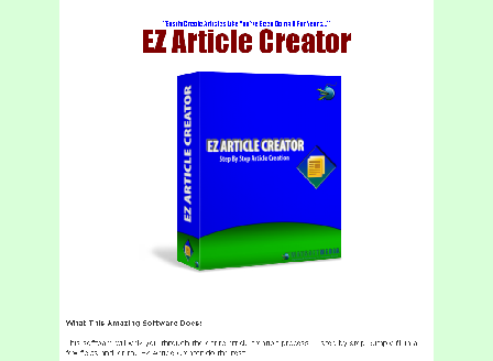 cheap EZ Article Creator Comes with Master Resale Rights