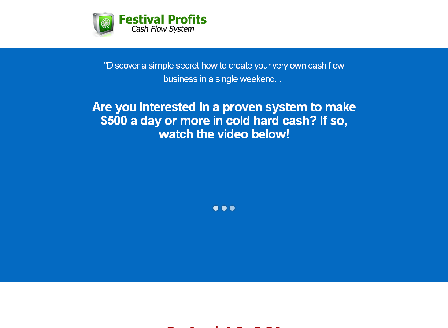 cheap Festival Profits Cash Flow System
