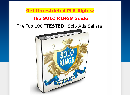 cheap [PLR] THE SOLO KINGS -Top 100 Solo Ad Seller Guide