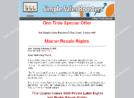 cheap Simple Sales Boosters-with Master Resale Rights