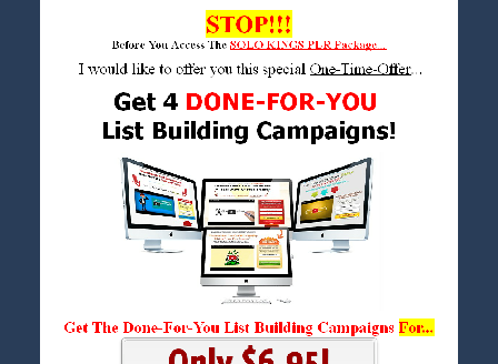 cheap 2016218 OTO Done-For-You List Building Campaigns