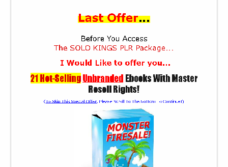 cheap 2016218 OTO MONSTER FIRESALE  E-Book Package